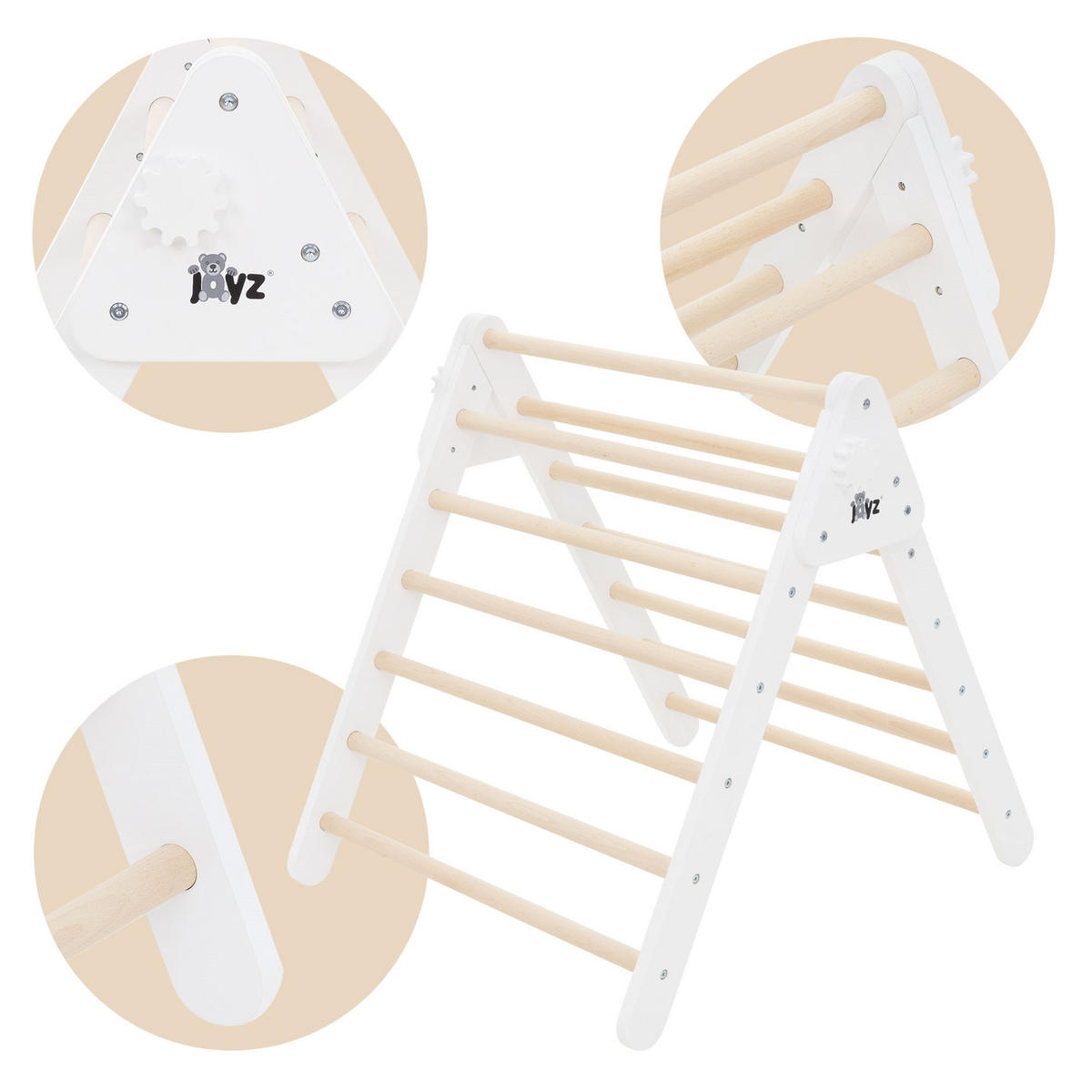 KINDER-KLETTERGERÜST Set - Braun, Holz (72/60/89cm) - Joyz