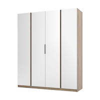 DREHTÜRENSCHRANK CAGLIARI 200/239/61,9cm 4-türig mit Spiegel Goldfarben - Goldfarben, Holzwerkstoff (200/239/61.9cm) - MASSENO