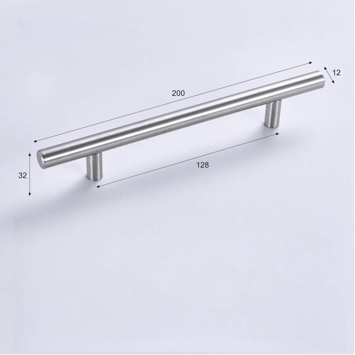 MÖBELGRIFF 10er-Set - Silberfarben, Metall (3.2/3.2/12.8cm)