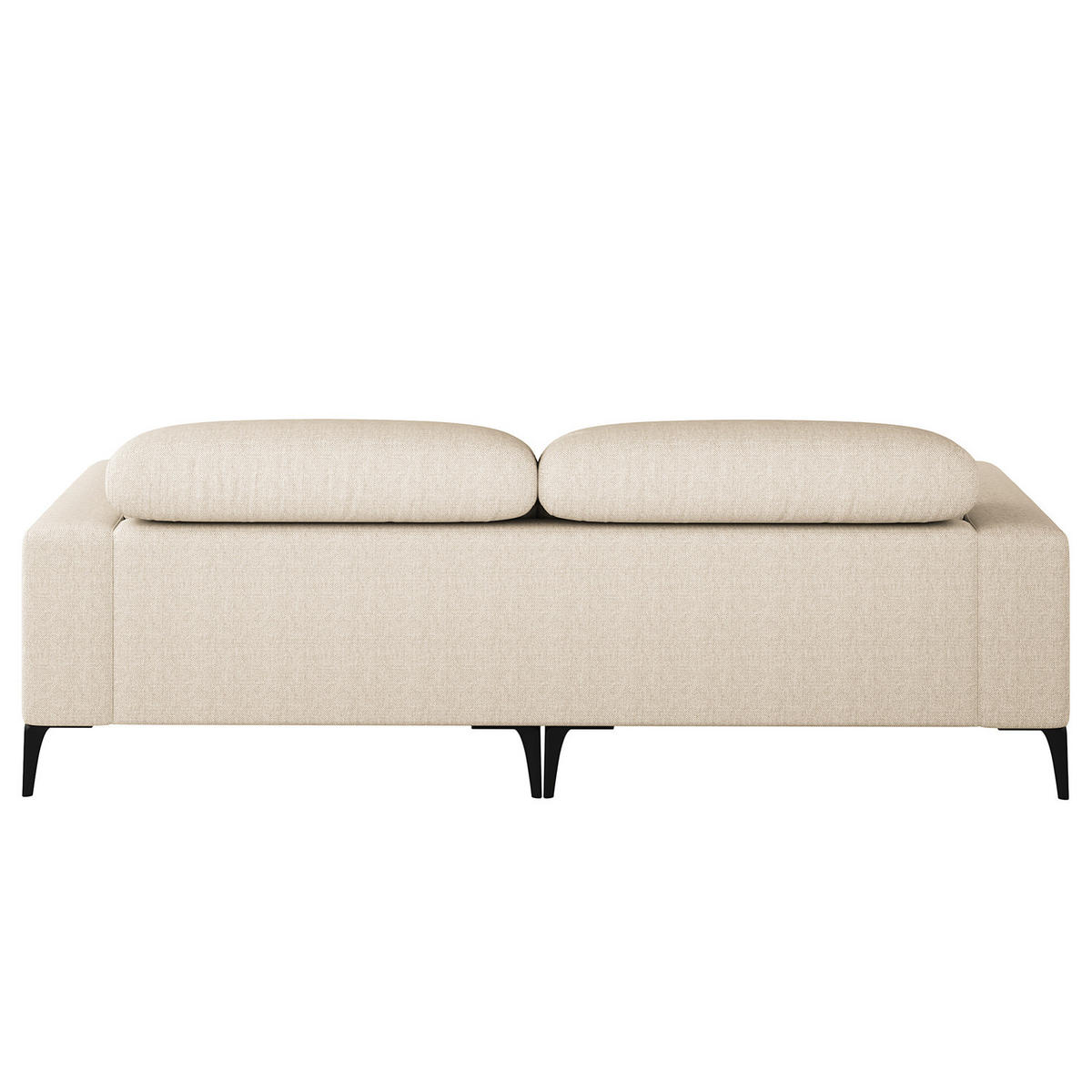 1,5-SITZER ECKSOFA mit Longchair - Beige/Schwarz, Textil/Metall (232/180cm) - home24