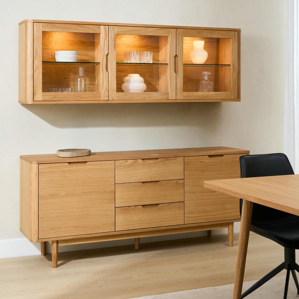 SIDEBOARD Eiche massiv - Honigeiche/Eichefarben, Holz/Holzwerkstoff (180/75/45cm) - Furnhouse