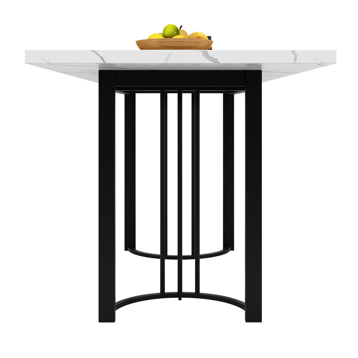 ESSTISCH Teleskoptisch 140/80/75,5 cm schwarz/weiß mit MDF und Metall - Weiß, Holzwerkstoff (140/80/75.5cm) - OKWISH