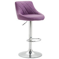 BARHOCKER Lederlook lila - Chromfarben/Lila, Textil/Metall (46/83/49cm) - CLP