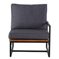 LOUNGEECKE - Polyester / Akazie massiv - Grau / Braun - Braun/Grau, Holz/Textil (68/79/82cm) - home24