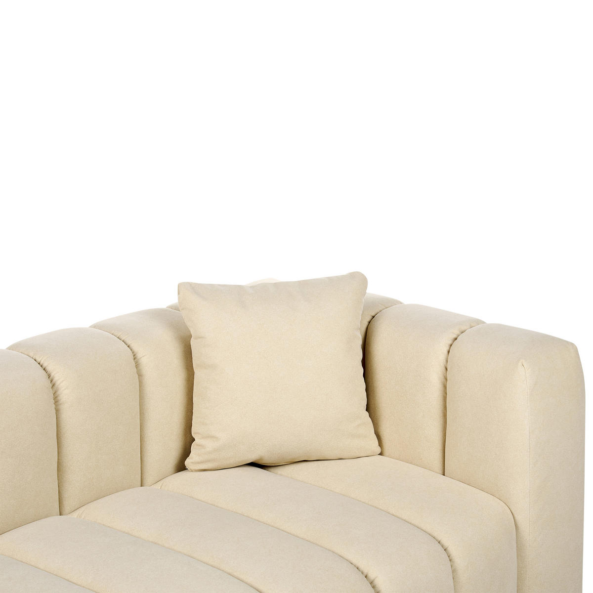 CHAISELONGUE Samtstoff beige rechtsseitig Lannils - Beige/Schwarz, Textil (156/67/76cm) - Beliani