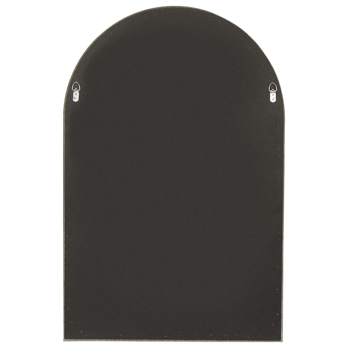 WANDSPIEGEL Samtstoff olivgrün oval 60/90 cm Huriel - Grün, Textil (60/90/3cm) - Beliani