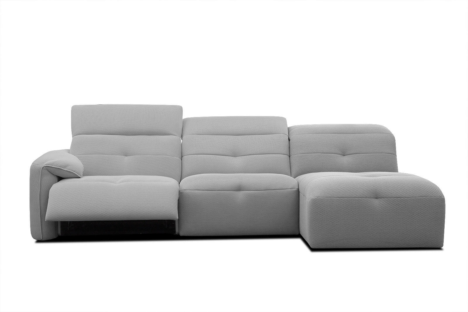 ECKSOFA TRENTO 4-Sitzer mit 1 Relaxfunktion, grau - Schwarz/Grau, Holzwerkstoff/Kunststoff (262/165cm) - Courtois Laville