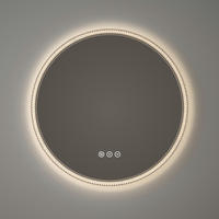 BADSPIEGEL Runder mit Beleuchtung Schwarz ф60 cm - Schwarz, Glas (60/4.3/60cm) - EMKE