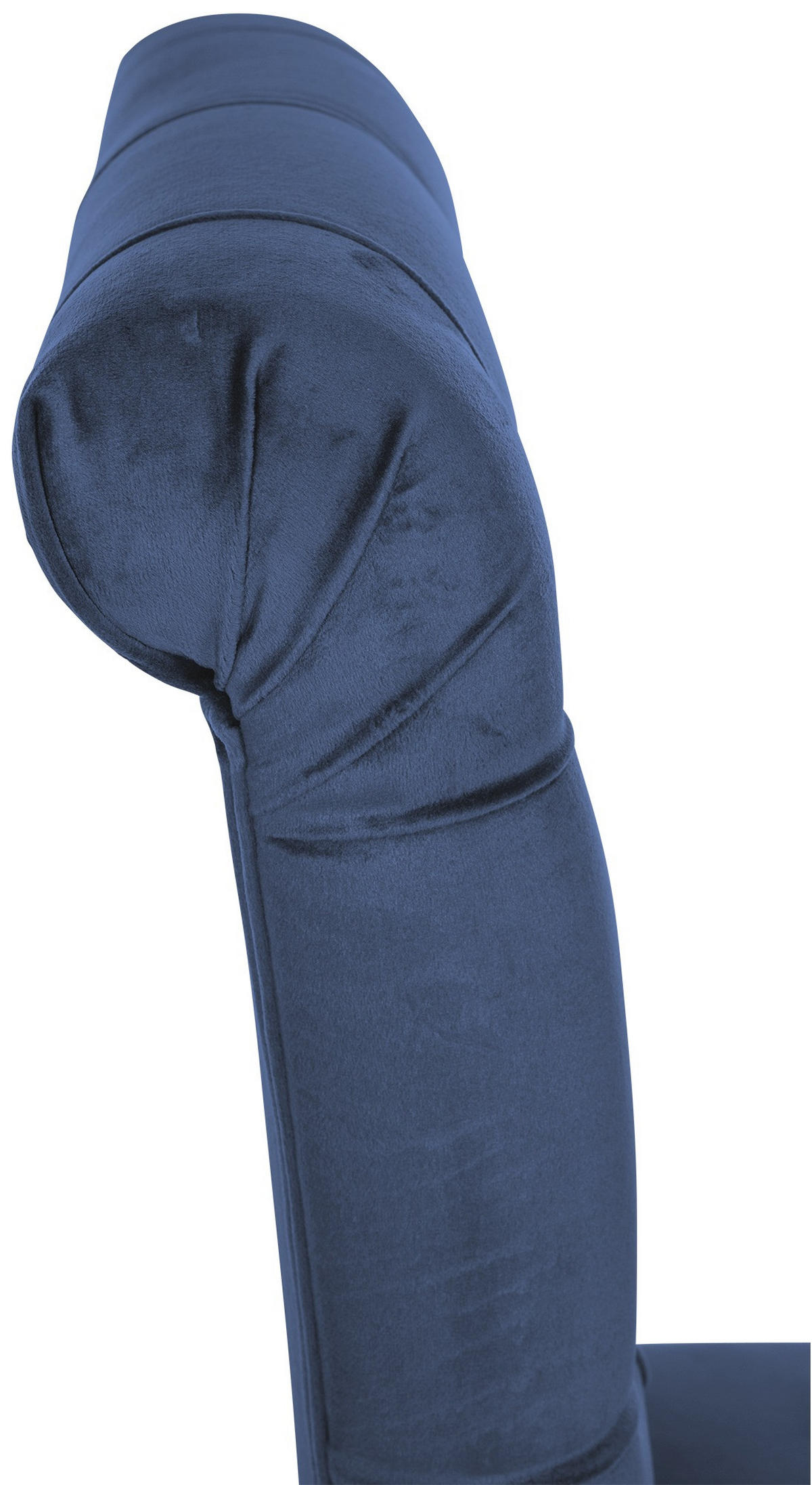STUHL 2er Set Samt blau - Blau/Walnussfarben, Holz/Textil (45/98/63cm) - CLP