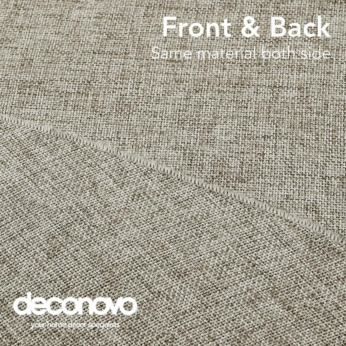 TISCHDECKE Rund Leinenoptik Wasserabweisend 140 cm - Taupe, Textil (140/140/1cm)