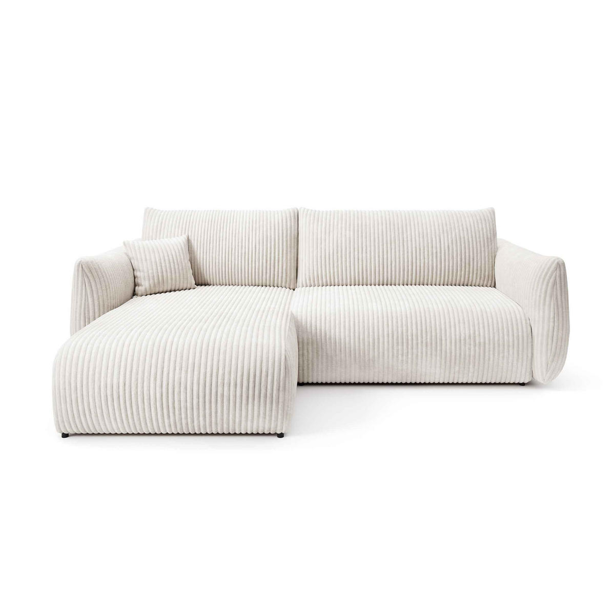 ECKSOFA Alloro links Puderperle - Hellgrau, Textil (257/88/177cm) - Pillovely