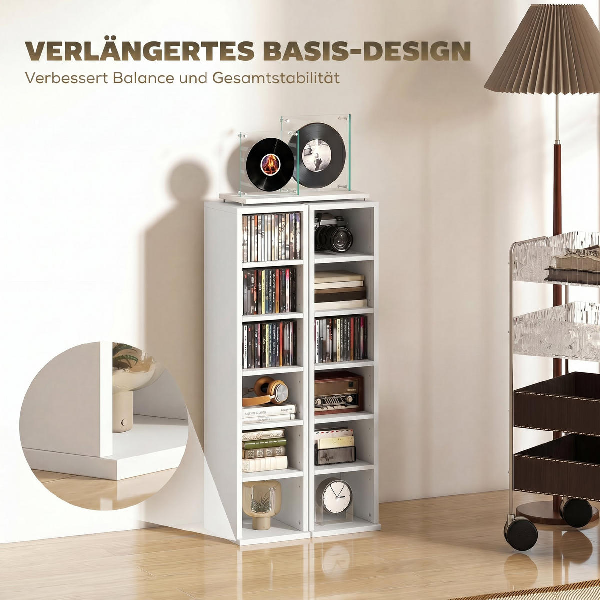CD-REGAL Spanplatte Weiß - Weiß, Holzwerkstoff (21/88.5/22.5cm) - HOMCOM