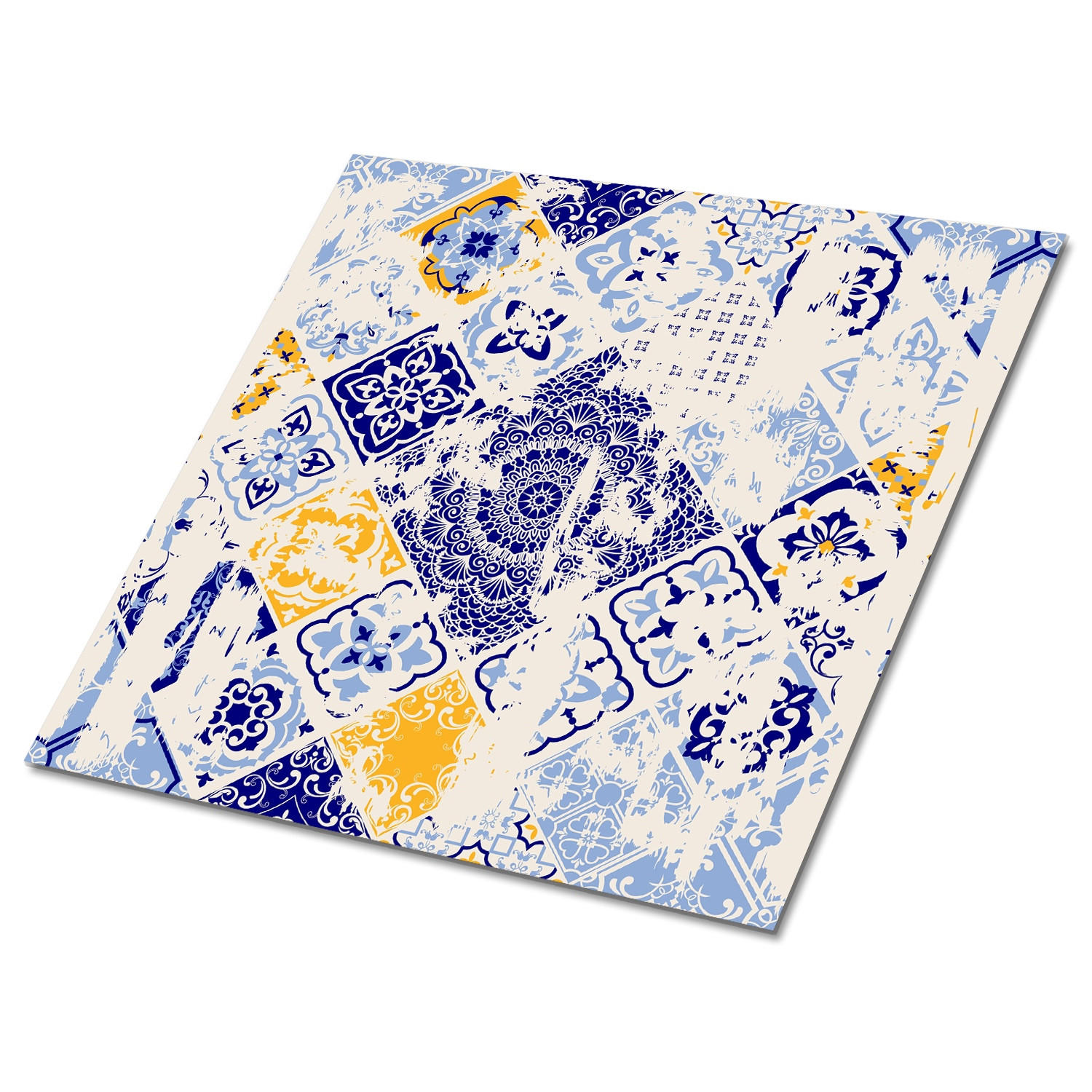 FLIESENAUFKLEBER 9 Stück 30x30 cm selbstklebend Vintage Azulejos - Multicolor, Textil (30/1.6/30cm) - TULUP