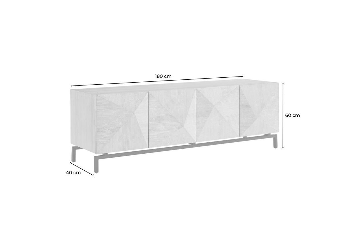 LOWBOARD ANJO Braun Holz - Schwarz/Braun, Holz/Metall (180/60/40cm) - KAWOLA