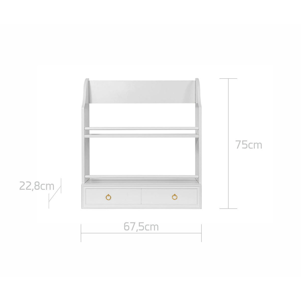 WANDBOARD Royal Weiß - Weiß, Holzwerkstoff (67/75/23cm) - Petits-meubles