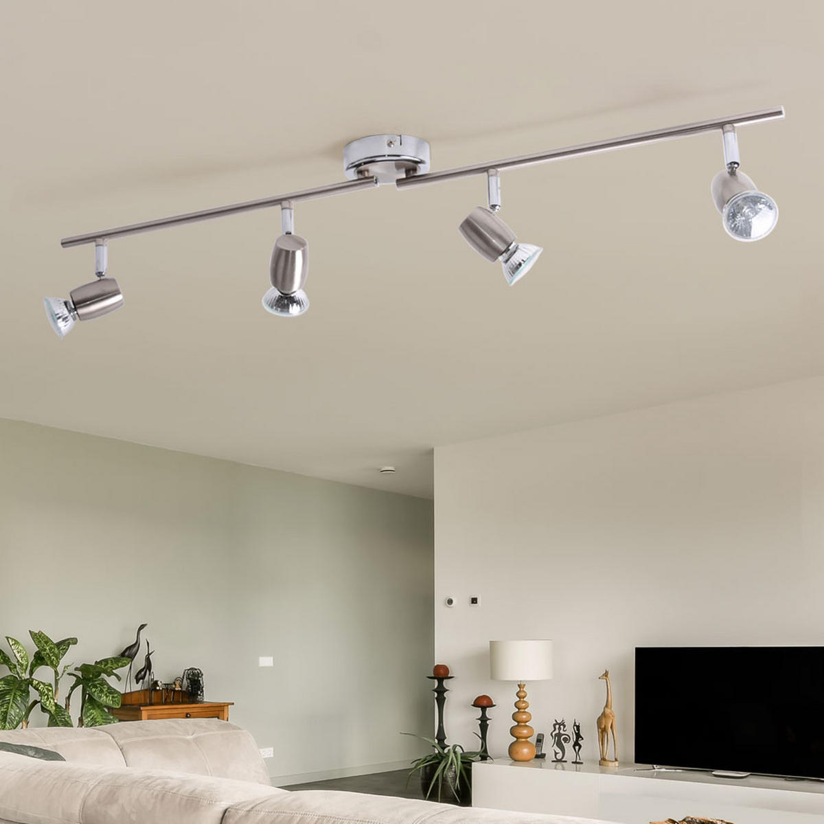 LED DECKENLEUCHTE PALERMO Silber Metall - Silberfarben, Metall (80/80/13.5cm) - Brilliant