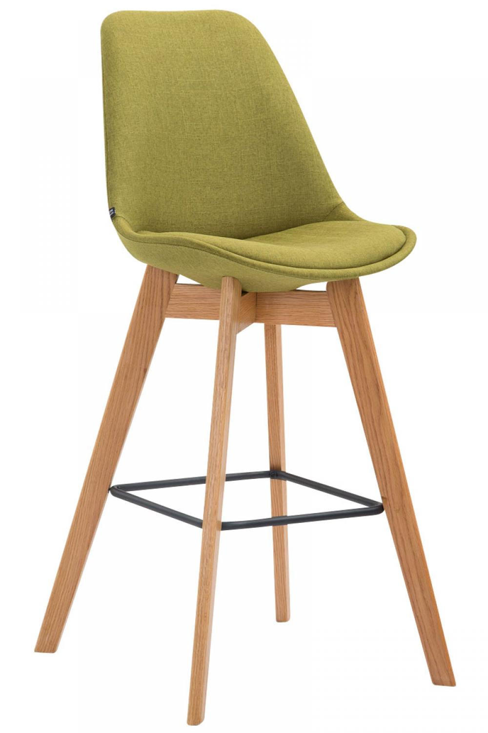 BARHOCKER Stoff grün - Eukalyptusholzfarben/Grün, Holz/Textil (48/112/56cm) - CLP