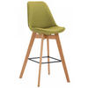 BARHOCKER Stoff grün - Eukalyptusholzfarben/Grün, Holz/Textil (48/112/56cm) - CLP