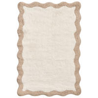 KOUPELNOVÁ PŘEDLOŽKA Hnědá/Béžová 60/90 cm Bavlna Nangal - hnědá/béžová, textil (60/90cm) - Beliani