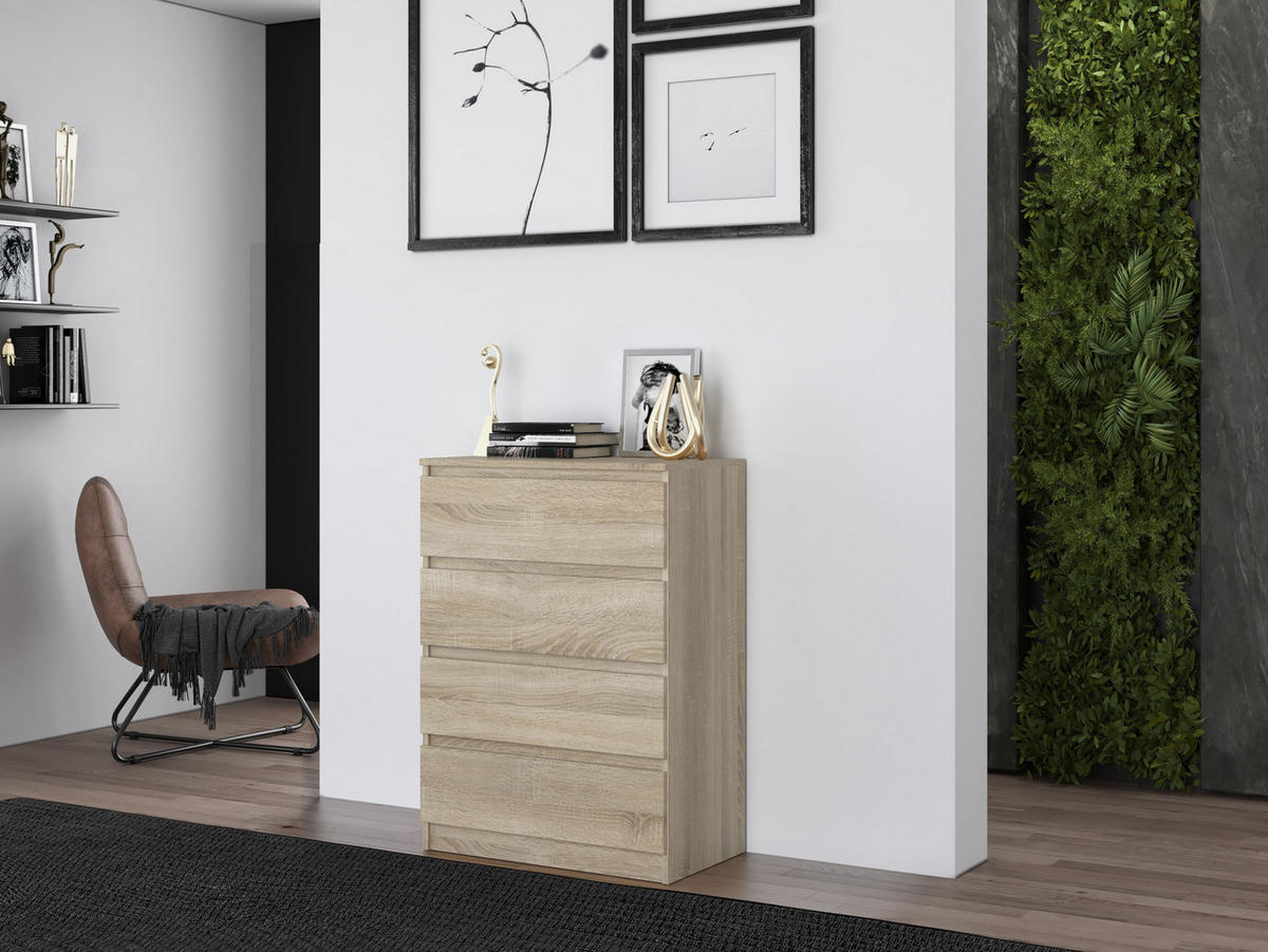 KOMMODE 4 SCHUBLADEN M4 - EICHE SONOMA - Sonoma Eiche, Holzwerkstoff (70/97/40cm) - CDF