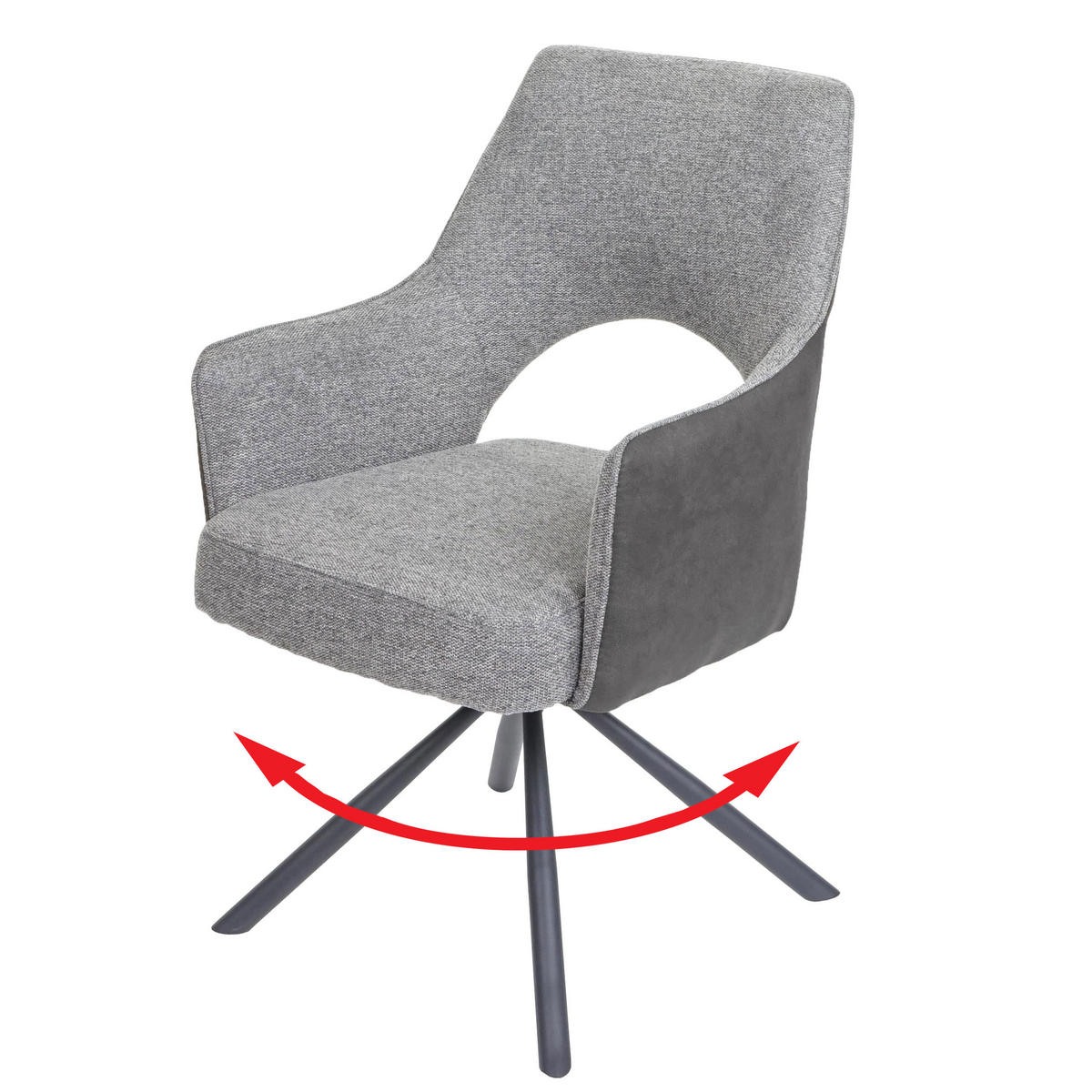 ESSZIMMERSTUHL K3 Grau - Grau, Textil (57/89/52cm) - MCW