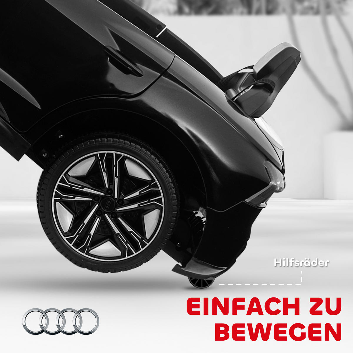 KINDER Elektroauto, Kinderauto mit 2,4G Ferbedienung, Kinderfahrzeug, Schwarz - Schwarz, Metall (103/58/41cm) - HOMCOM