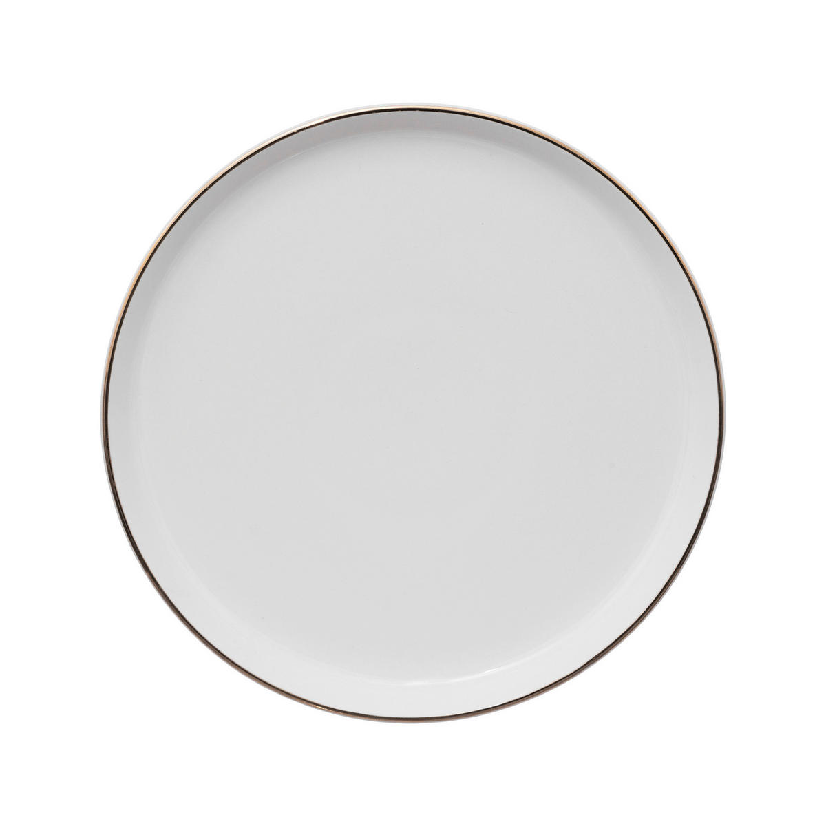 DESSERTTELLER mit goldenem Rand Sublima Weiß 20/20/2,2 cm - Weiß, Keramik (20cm) - Secret de Gourmet