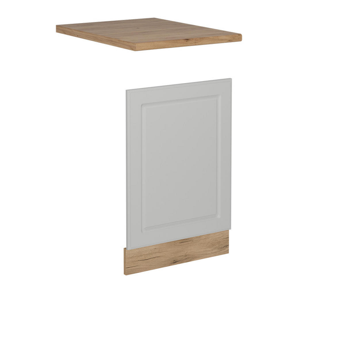 FRONTBLENDE R-Line Weiß Landhaus 45 cm , AP Eiche - Honigeiche/Weiß, Holzwerkstoff (45/57.2/1.6cm) - Vicco