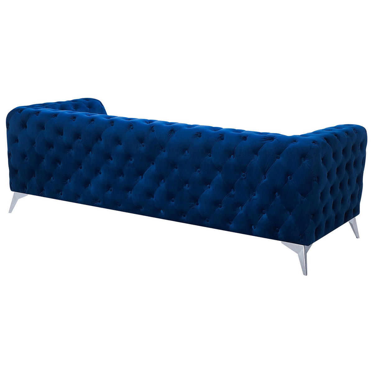 3-SITZER-SOFA Samtstoff Dunkelblau Sotra - Hellblau, Textil (224/70/85cm) - Beliani