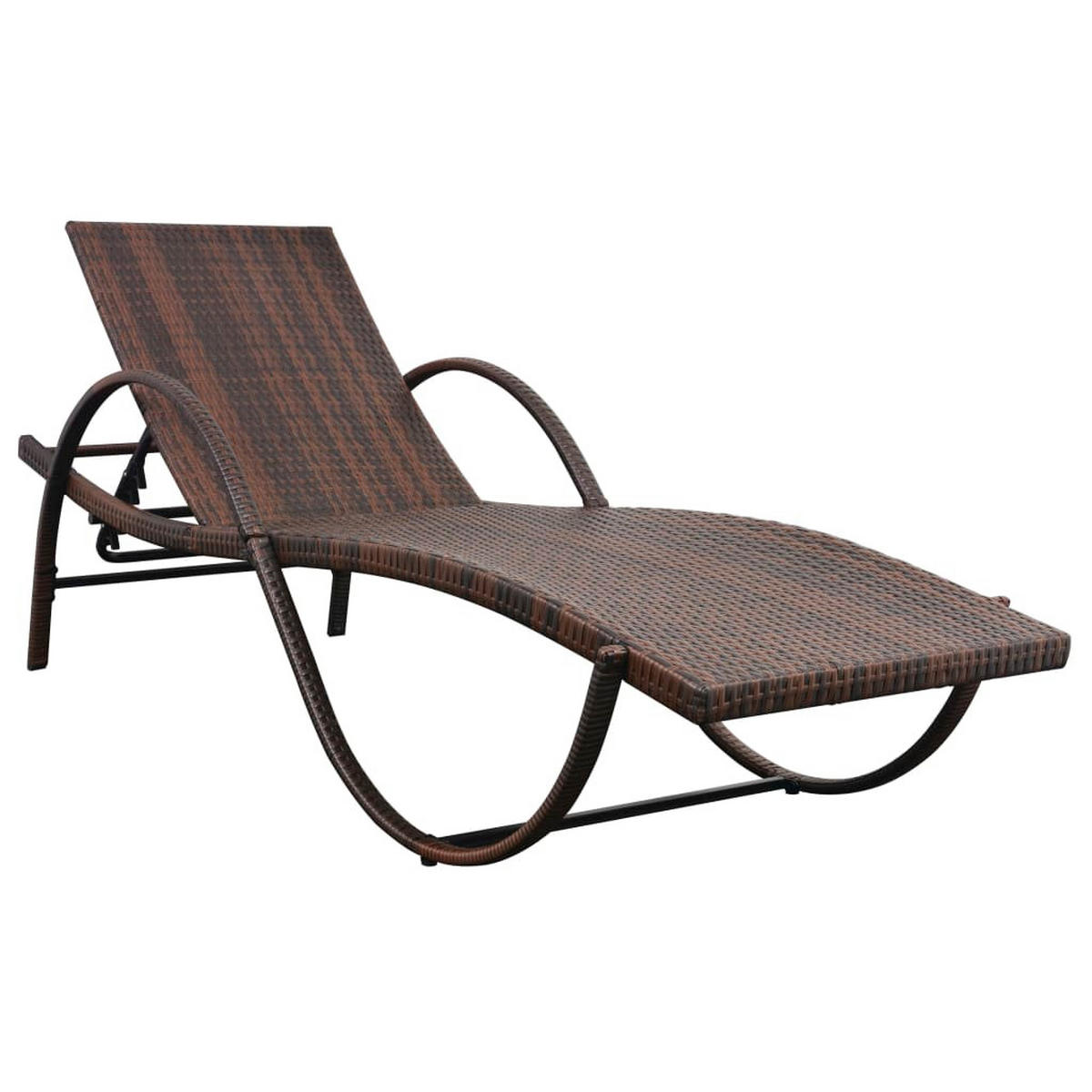 SONNENLIEGE mit Auflage & Tisch Poly Rattan Braun - Braun, Kunststoff (65/56/193cm) - furnicato