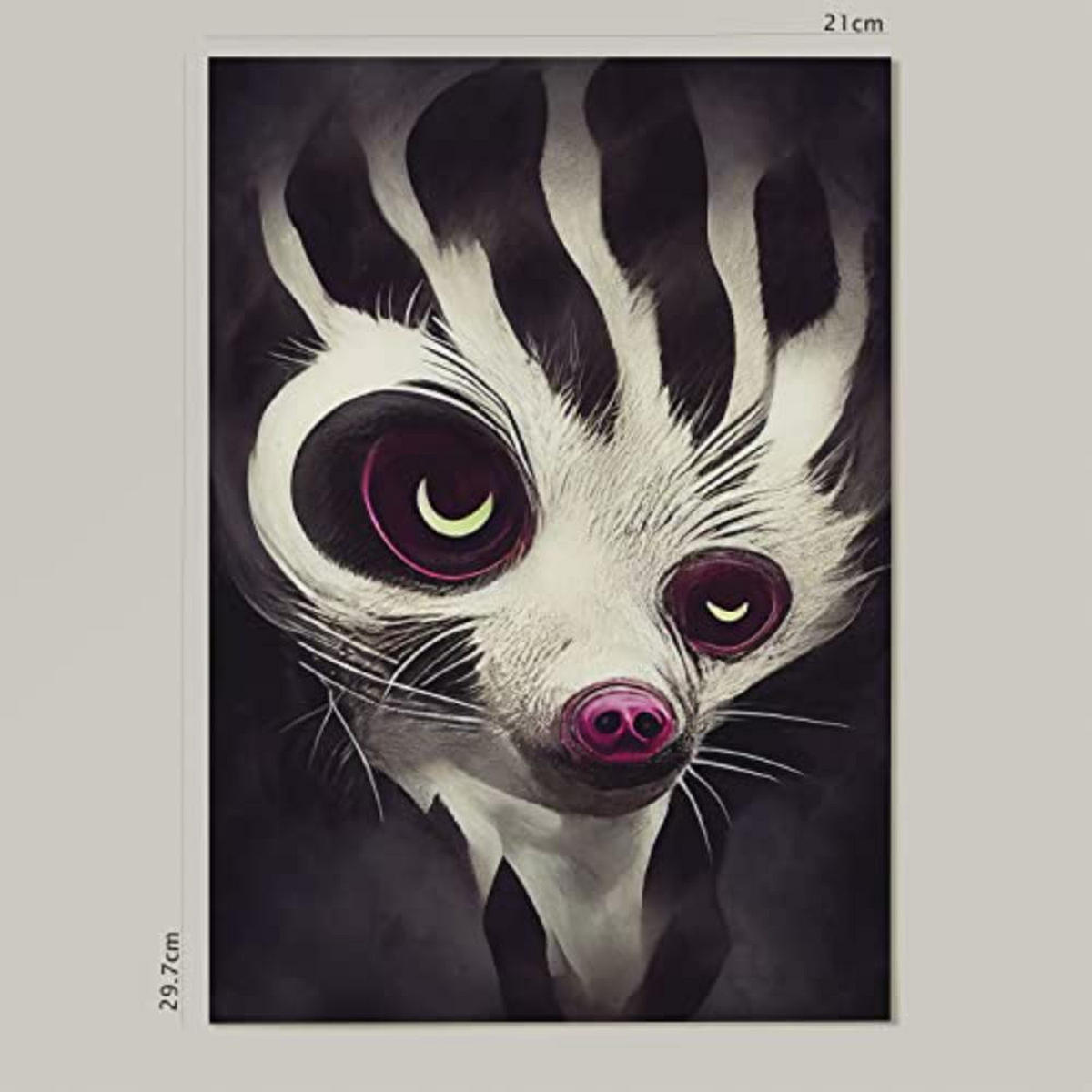 POSTER Set mit 4 Scheu Tier im T Burton Goth Stil A4 Rahmenlos - Klar, Papier (29.7/3cm) - Nacnic