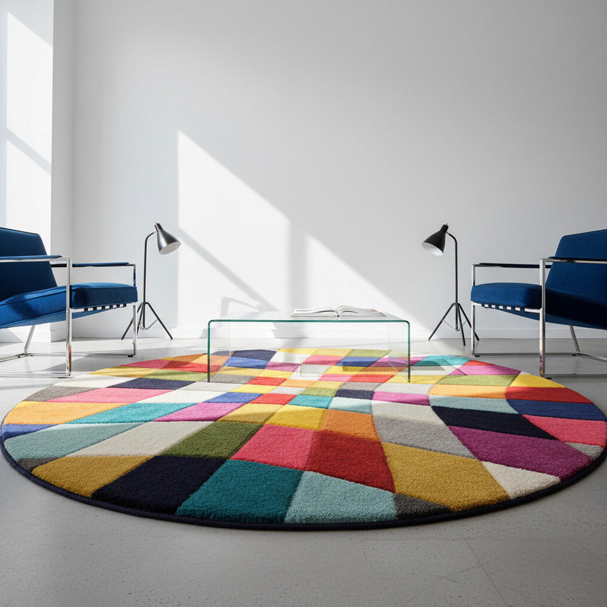 TEPPICH Geometrisch-Design, hochdicht, mit Jute-Rücken MEON KARL, Multi 160x160 cm - Multicolor, Textil (160/160cm) - KADIMA DESIGN