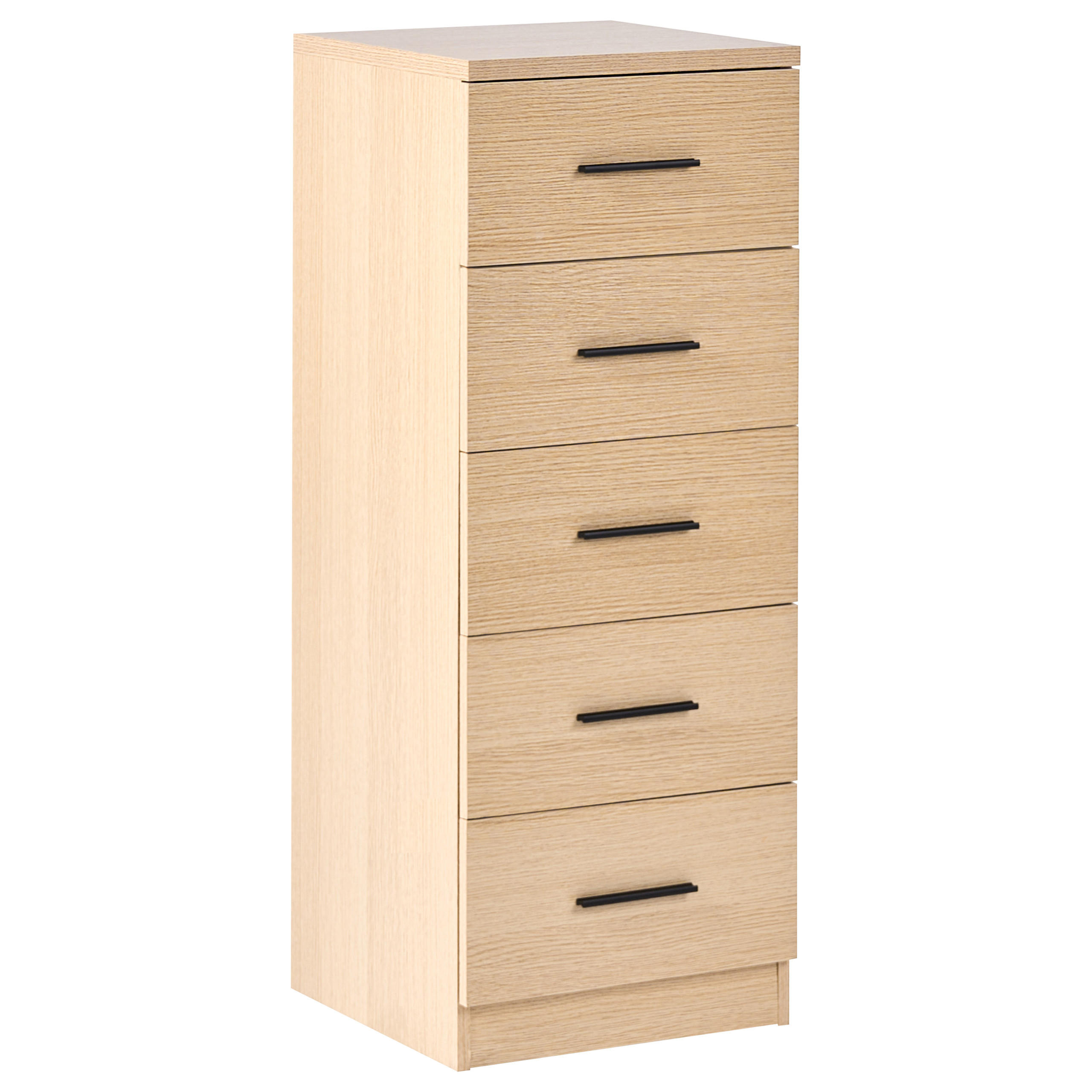 COMODĂ cu 5 sertare maro deschisă Kitimat - maro deschis, compozit lemnos (40/105/40cm) - Beliani