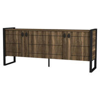 SIDEBOARD Lost mit Metallfüßen Braun - Walnussfarben/Schwarz, Holzwerkstoff/Metall (180/78/40cm) - moebel17