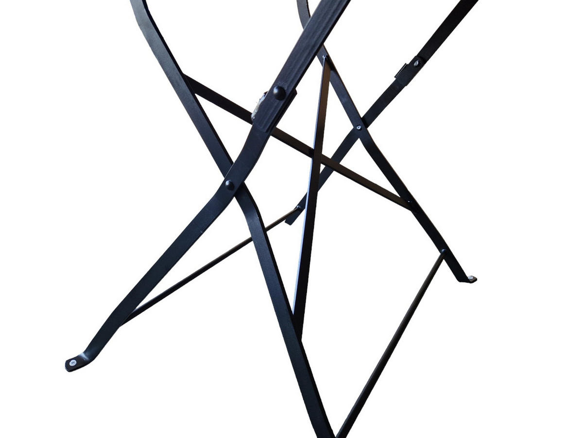 BIERGARTENTISCH BERGTAL 74x90x90cm Ø90cm Klappbar Eschenholz Schwarz/Braun 3 Personen - Braun, Holz (90/90/74cm) - CHEFGASTRO