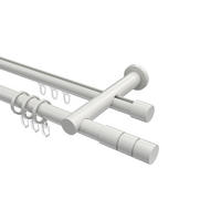 RUNDROHR-INNENLAUF-GARDINENSTANGEN-SET Platon Elanto 480 cm (geteilt in 3 x 160 cm), 2-läufig, 20 mm Ø Weiß - Weiß, Metall (480cm) - INTERDECO