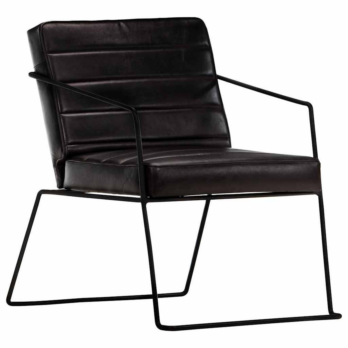 SESSEL Schwarz Echtleder - Schwarz, Leder (70/71/52cm) - vidaXL