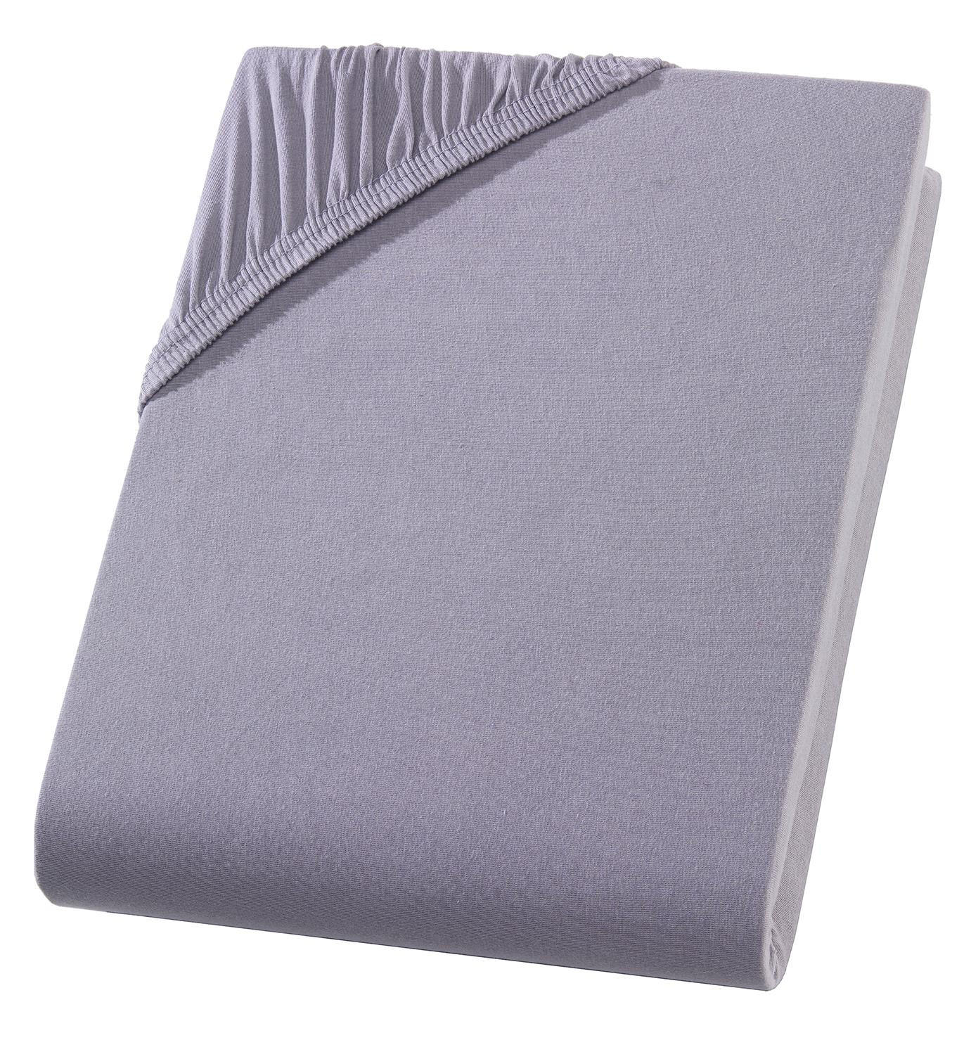 JERSEY-SPANNBETTLAKEN 160x200 cm aus 100% Baumwolle, Bettlaken Grau Uni - Grau, Textil (160/200cm) - Carpe Sonno
