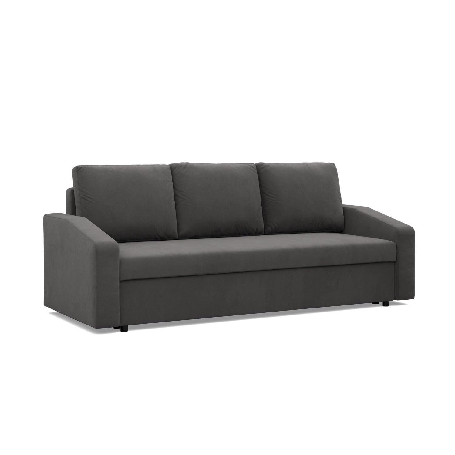 SOFA 3-SITZER MIT SCHLAFFUNKTION NEO, Grau - Grau, Textil (220/92/92cm) - Mebligo