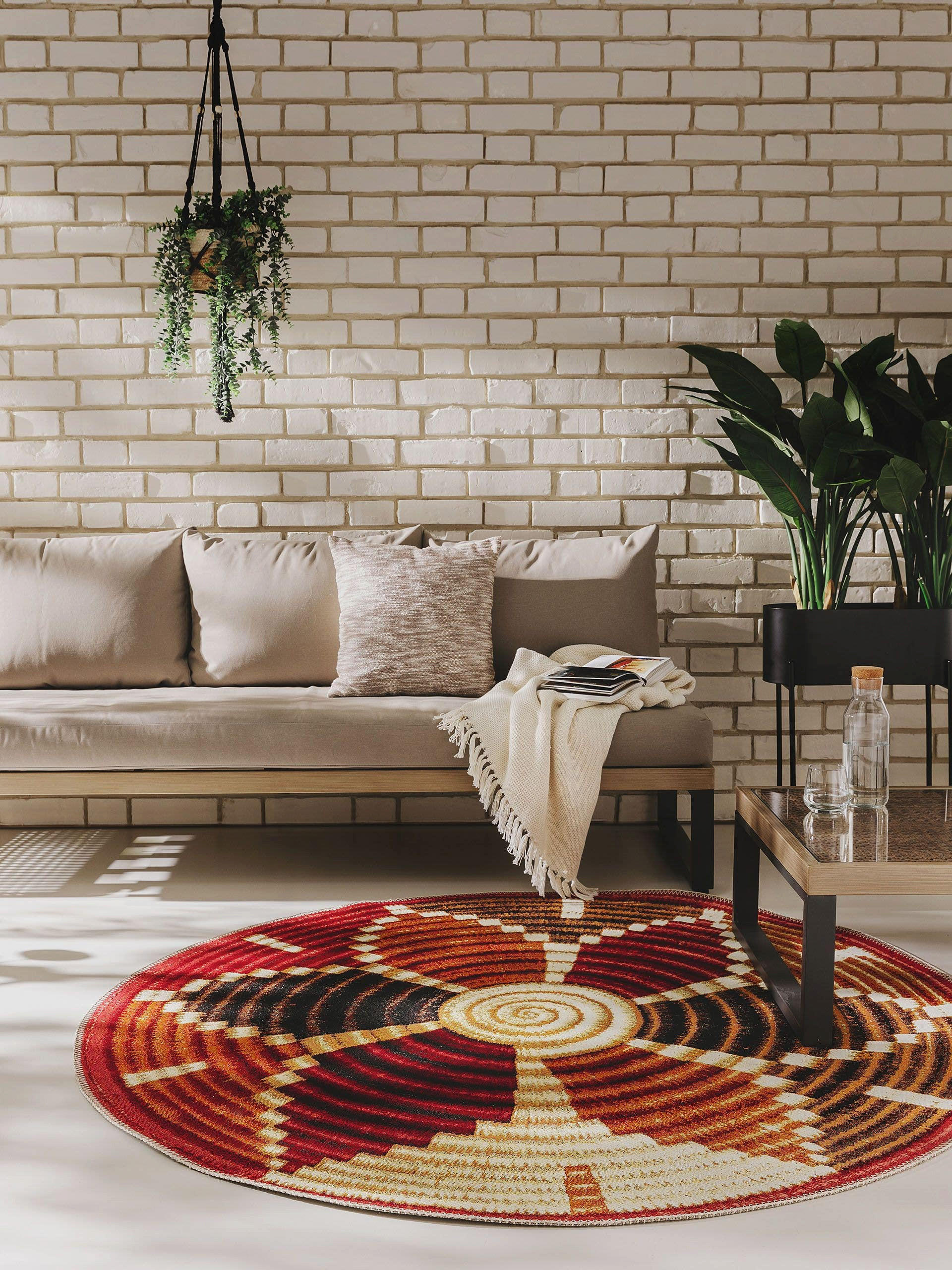 Outdoorteppich rund Kenya Multicolor ø 160 cm rund - Multicolor, Textil (160/160cm) - benuta Nest