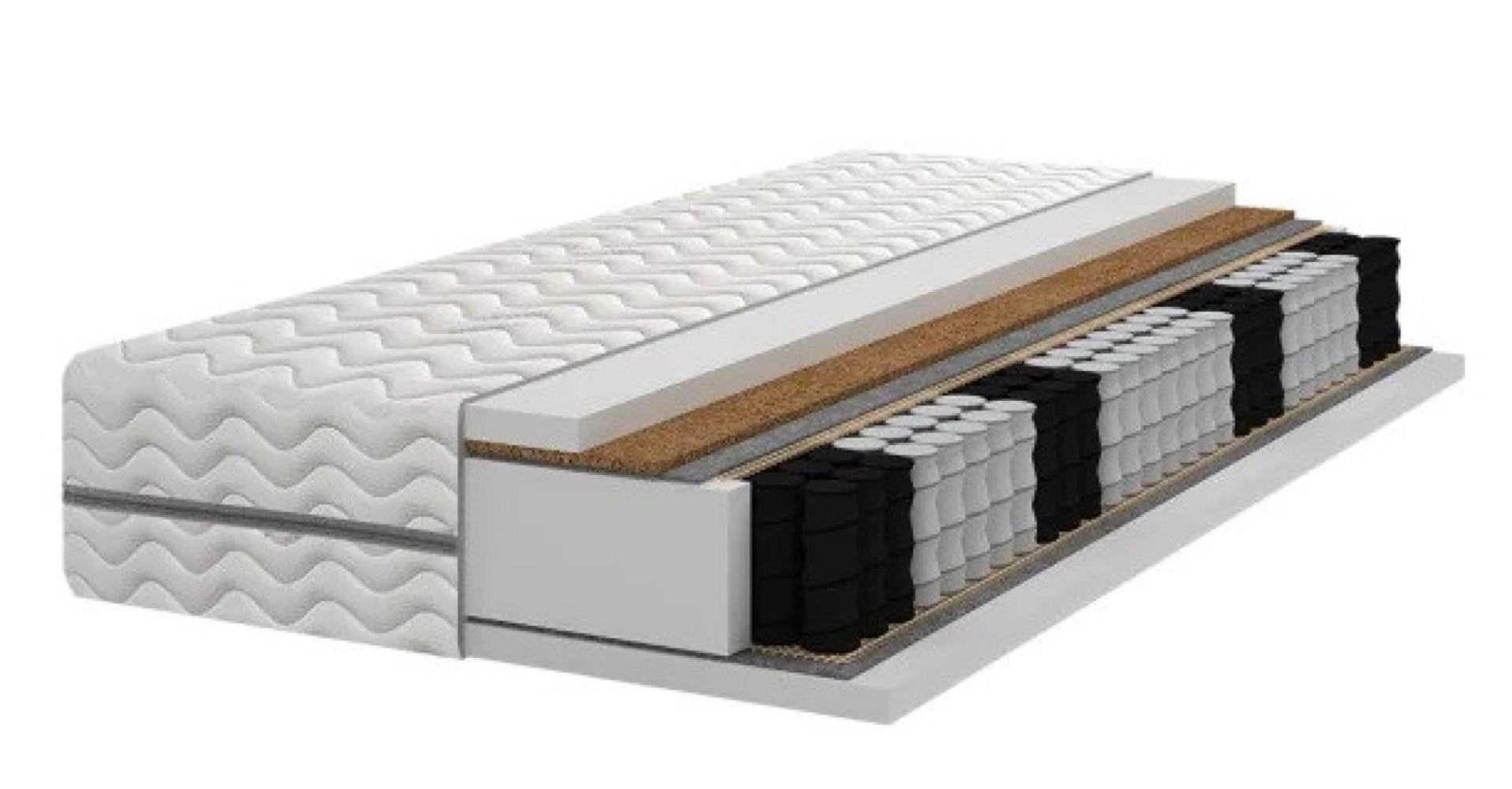 MATRATZE Weiß Pocket 7 Zonen Kokos H3/H4 100x200 cm - Weiß, Textil (100/200cm) - Sepro Meble