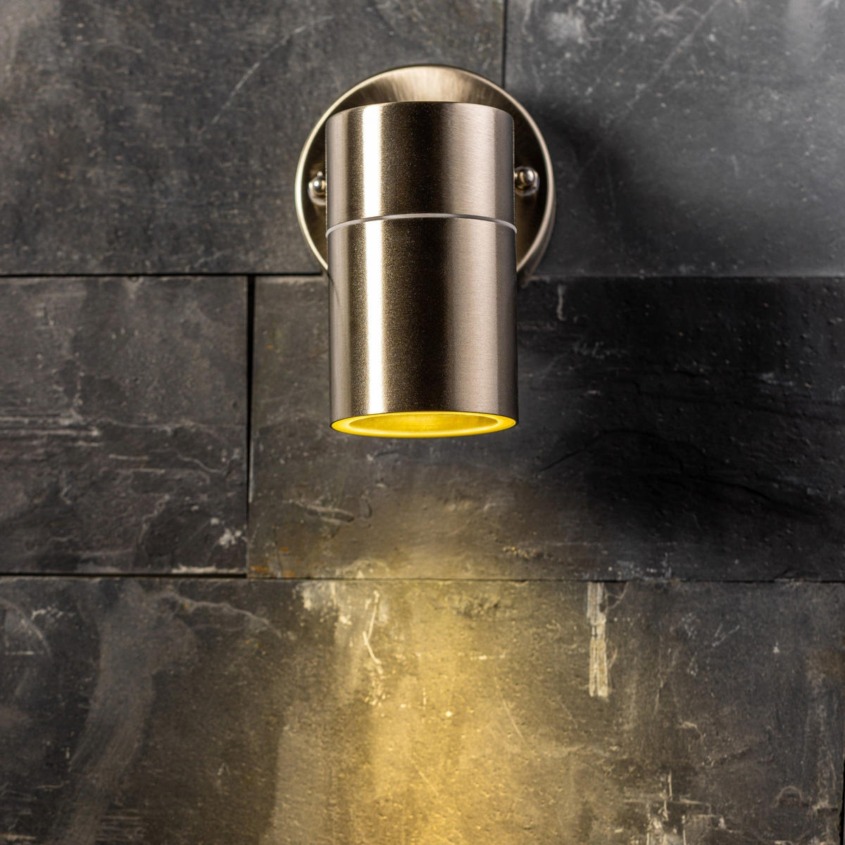 AUSSENWANDLEUCHTEE Edelstahl GU10 IP44 - Edelstahlfarben, Metall (9/12/9cm) - CGC Europe
