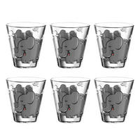 KINDERBECHER Bambini Elefant 215 ml 6er Set - Grau, Glas (0.215L) - Leonardo Living