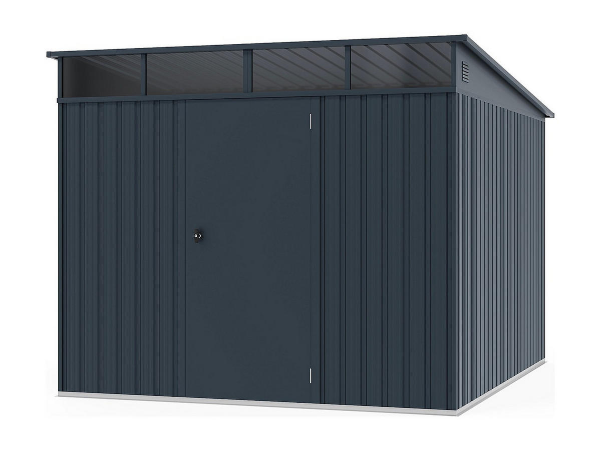 SCHREBERGARTENHAUS - 224 cm x 267 cm - metall - anthrazitgrau Clafton - Anthrazit, Metall (224/177/267cm) - Vente-Unique