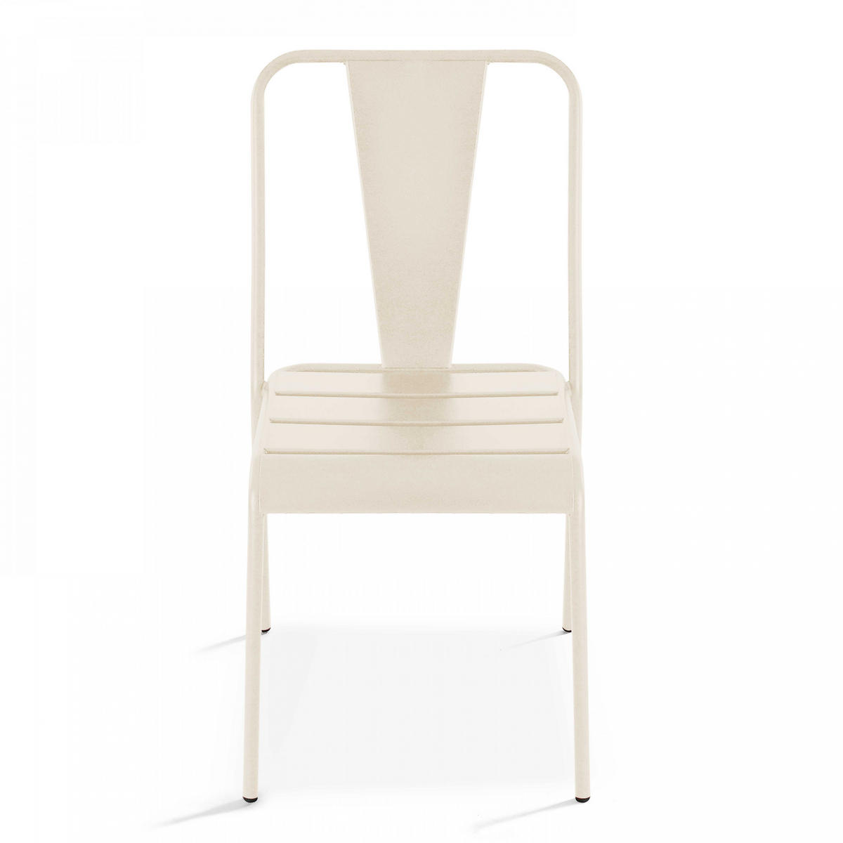 GARTENSTUHL, Elfenbeinfarbe - Beige, Metall (51/83/54cm) - Oviala