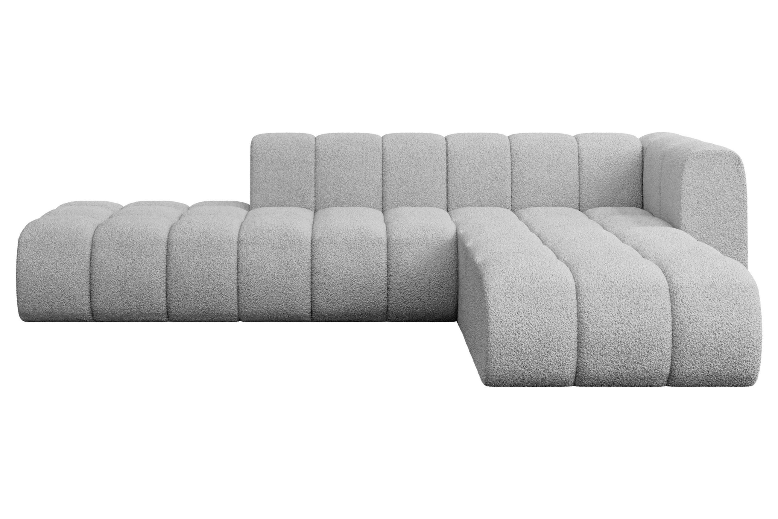 ECKSOFA modulares Sofa Zuvon-L1 - 296x177x70 cm Hellgrau - Hellgrau, Holzwerkstoff/Textil (296/177cm) - ALTDECOR