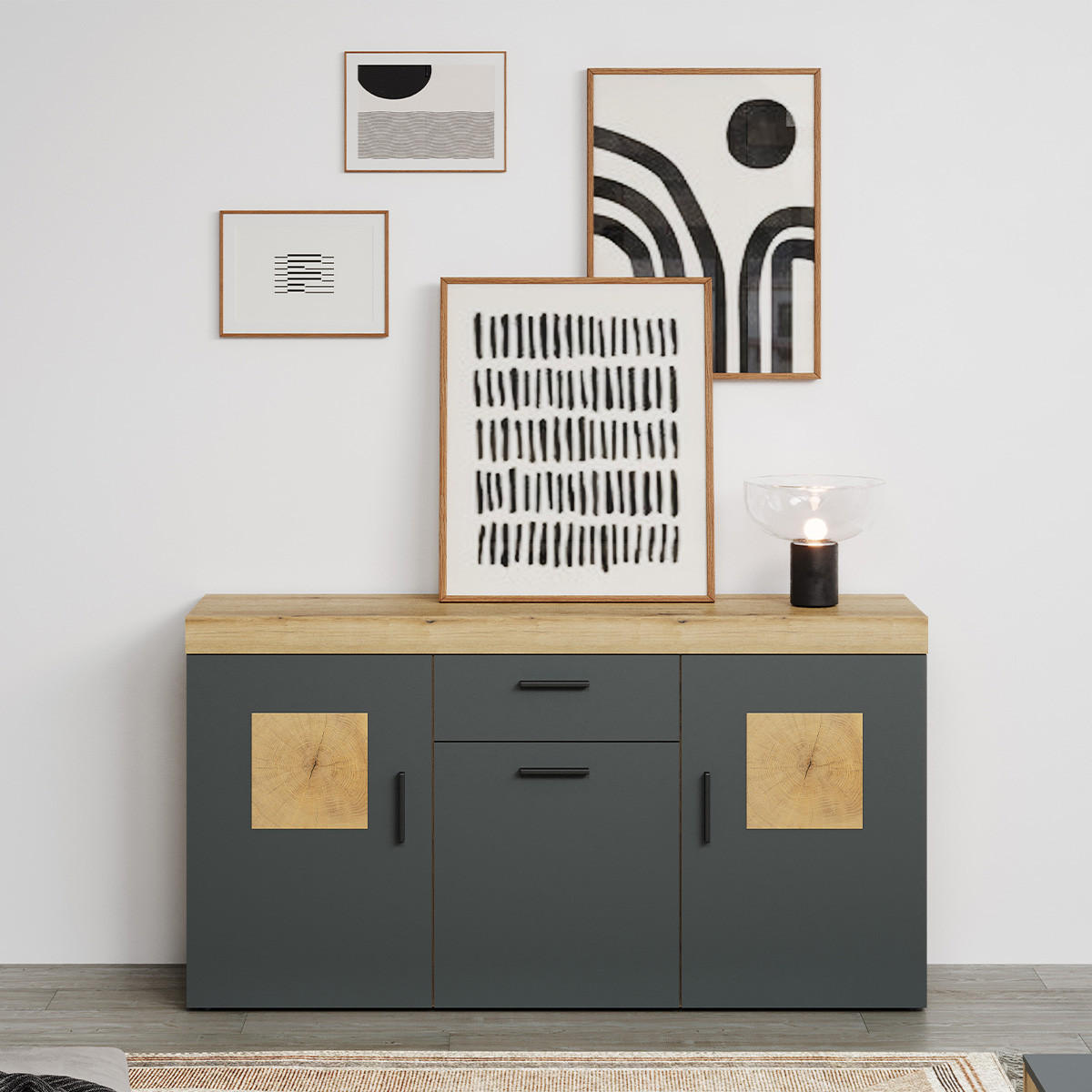 SIDEBOARD Tyler Anthrazit - Anthrazit, Holzwerkstoff (160/86/42cm) - Trendteam
