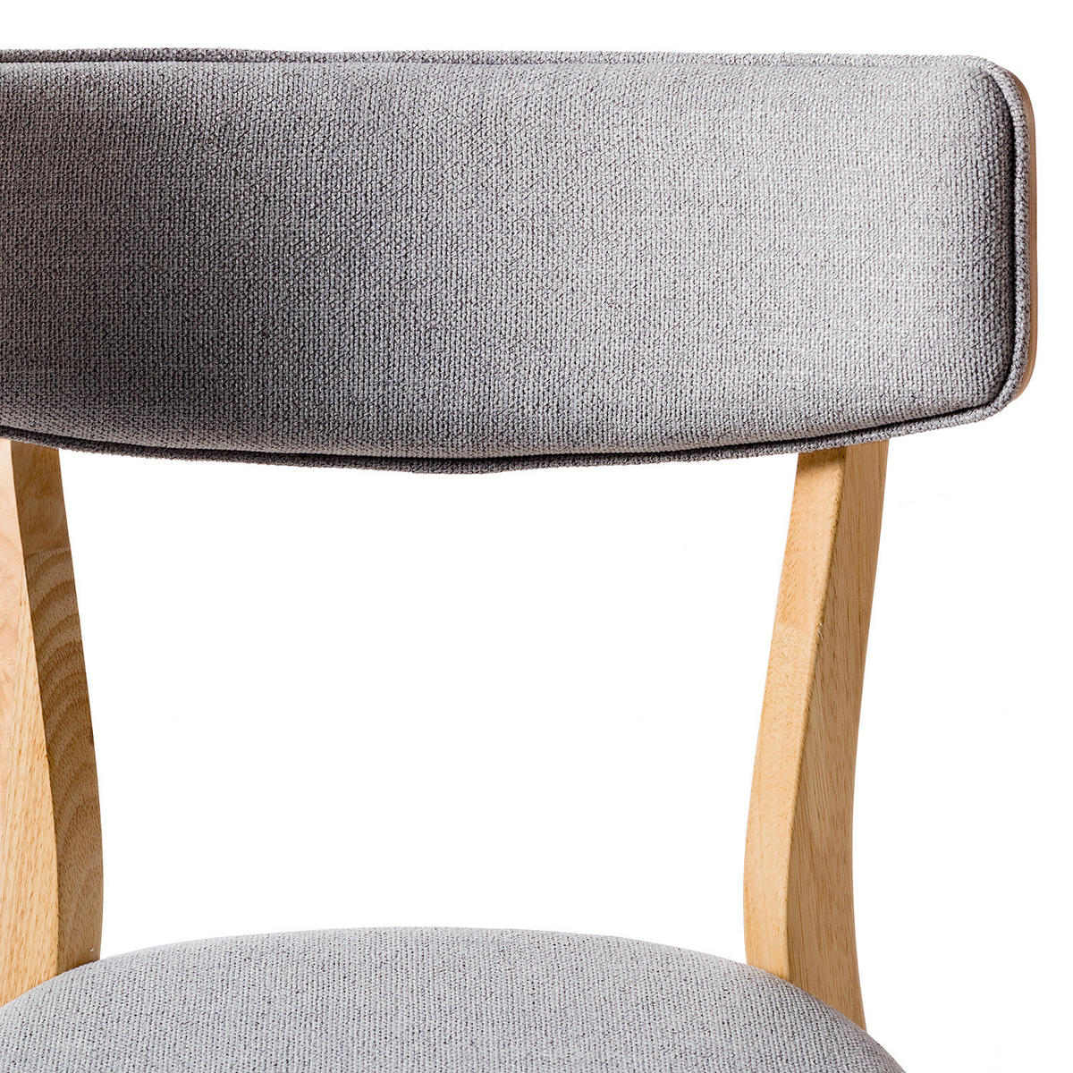 ESSZIMMERSTUHL - Webstoff / Gummibaum massiv - Hellgrau, Textil (50/79/50cm) - home24