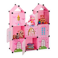 STECKREGAL Schloss - Rosa, Kunststoff/Metall (110/128/37cm) - Relaxdays