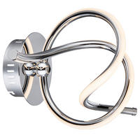 LED WANDLEUCHTE WAVE Chrom Silber - Silberfarben, Metall (21/24/37cm) - Globo Lighting